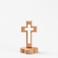 Beech Wood Cross Magnetic Ornament