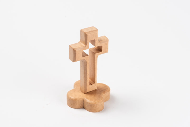 Beech Wood Cross Magnetic Ornament