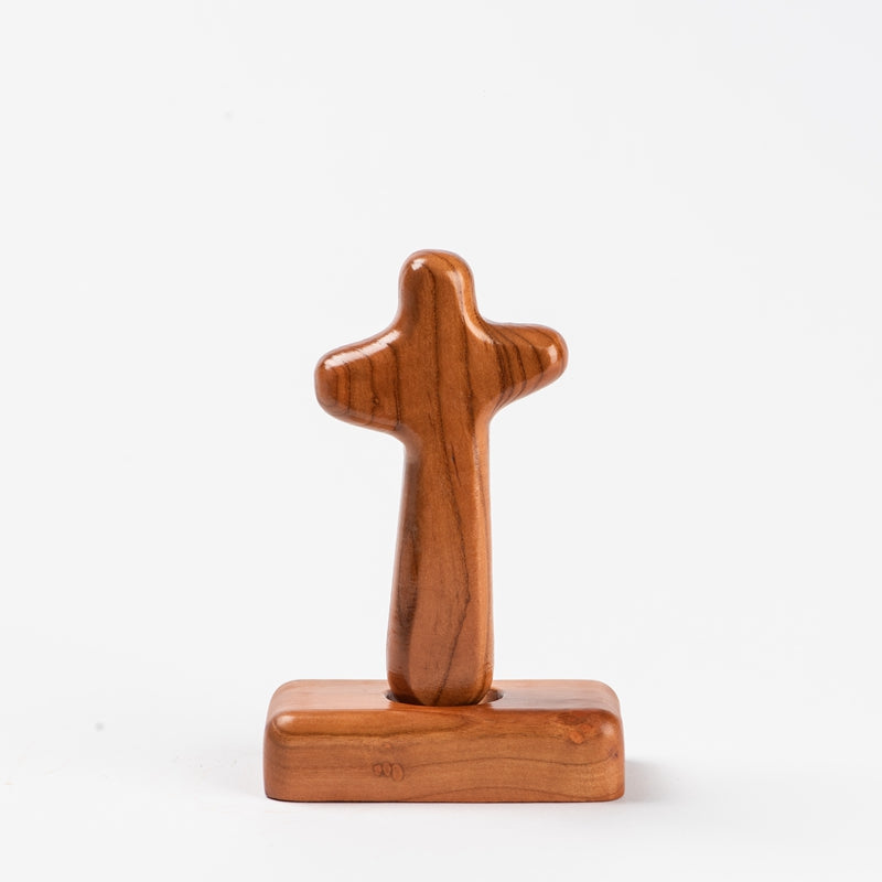 Walnut Wood Cross Magnetic Ornament