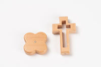 Beech Wood Cross Magnetic Ornament