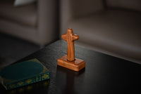 Walnut Wood Cross Magnetic Ornament