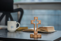 Beech Wood Cross Magnetic Ornament