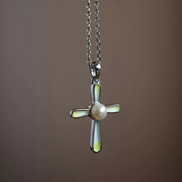 Pearl Lily Cross - On the Mountains of Spices - Artisan Handcrafted - Limited Edition