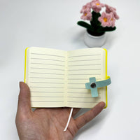 "Faith, Hope, Love" Cross-Embossed Mini Notebook with Snap Closure, Pocket-Sized Journal, Four Color Options