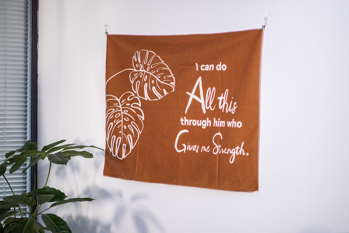 "I Can Do All This" Horizontal Cloth Wall Banner, for Home, Living Room, Bed Room