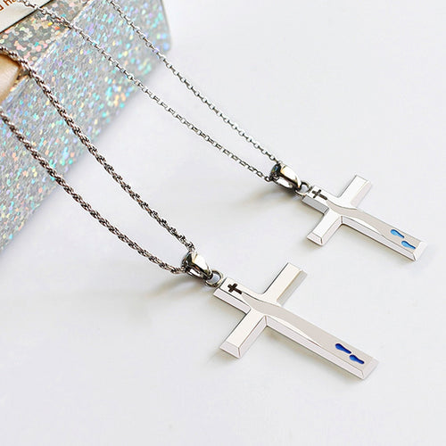 ‘Follow Jesus’ Cross Necklace - Unisex Pendant - Sterling Silver - White Gold Plated Jewelry - Christian Gift - Artisan Handcrafted - Limited Edition