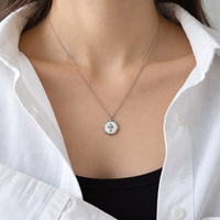 Mother-of-Pearl Cross Medallion Necklace