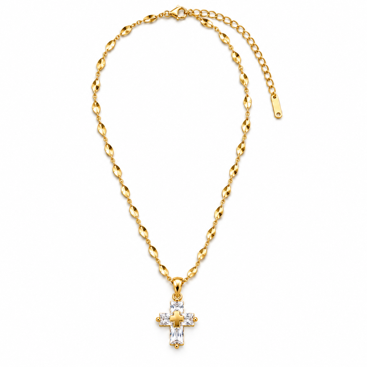 Radiant Faith Crystal Cross Necklace
