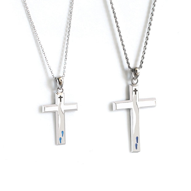 Silver sideways cross necklace | Jesus necklace | Cross jewelry