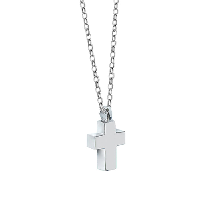Minimalist Mini Cross Necklace- Sterling Silver Cross Necklace with Platinum Plating- Christian Jewelry - Artisan Handcrafted - Limited Edition
