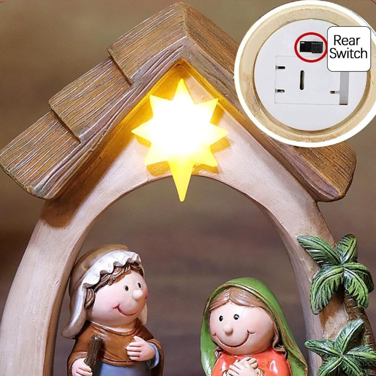 Nativity Scene Figures Ornaments, Resin Jesus Born Ornaments, 12-Piece Set