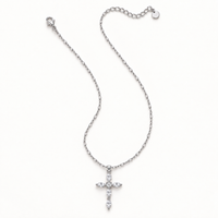Marquise Crystal Cross Pendant Necklace