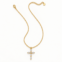 Marquise Crystal Cross Pendant Necklace