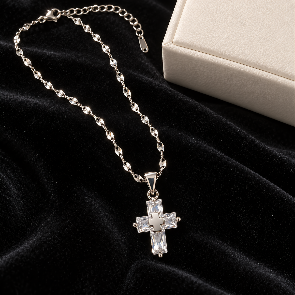 Radiant Faith Crystal Cross Necklace
