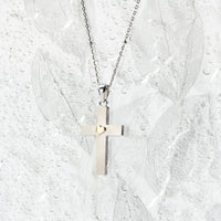 Heart in Cross sterling silver Necklace - Artisan Handcrafted - Limited Edition