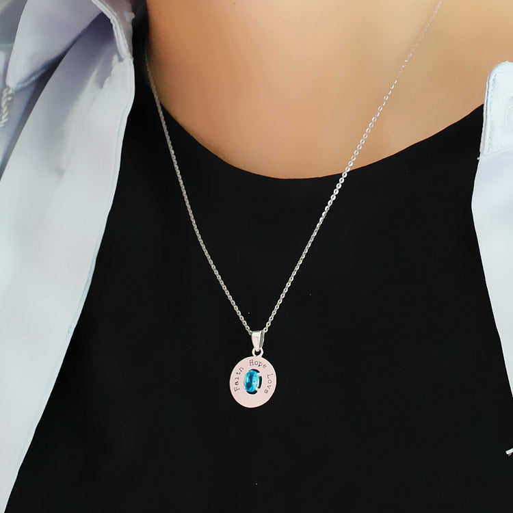 リー HOPE、LOVE Faith, Love & Hope Pierced Loop Necklace – Henry D