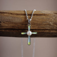Pearl Lily Cross - On the Mountains of Spices - Artisan Handcrafted - Limited Edition