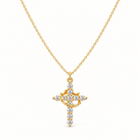 Crowned Cross 14K Gold-Plated Pendant Necklace