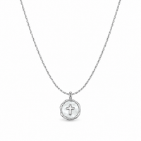 Mother-of-Pearl Cross Medallion Necklace