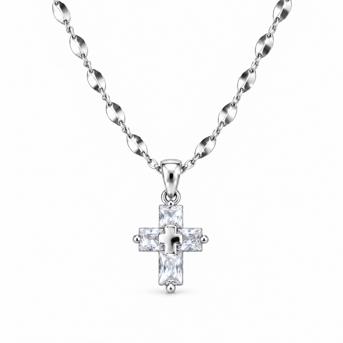 Radiant Faith Crystal Cross Necklace