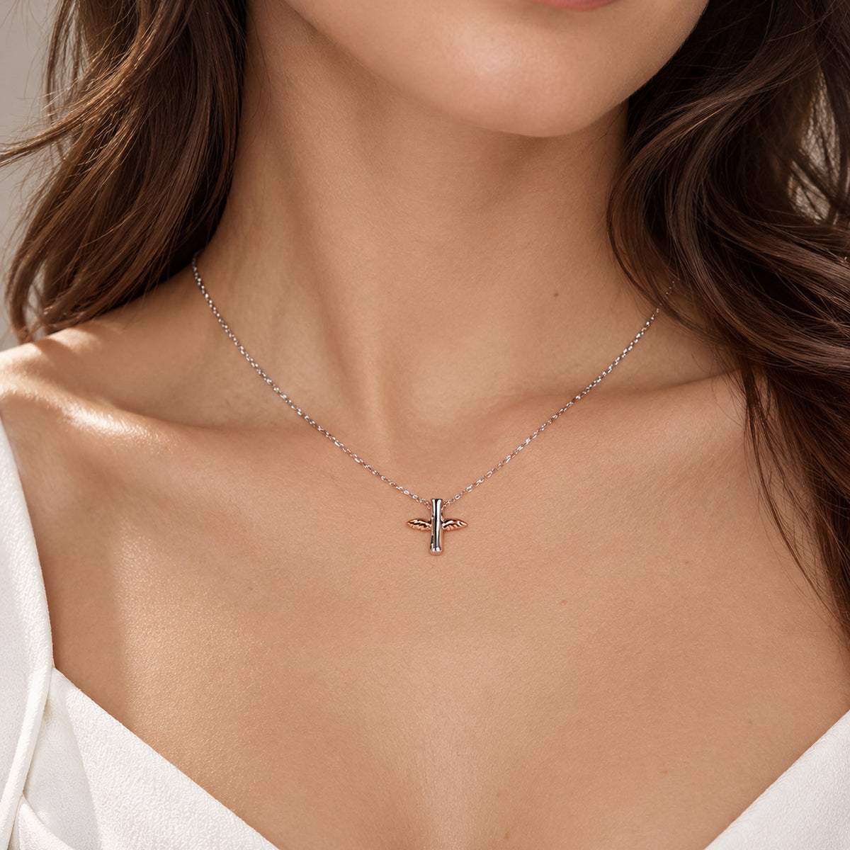 Little Angel Cross Necklace - Artisan Handcrafted - Limited Edition