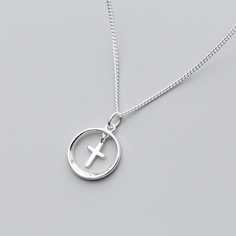 Chic and Minimalist Circular Cross Necklace - Christian Jewelry - Christian Gift