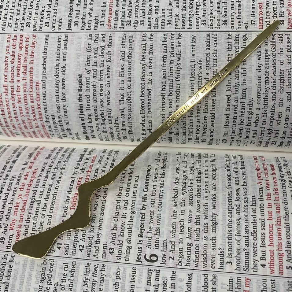 Moses' Staff Bookmark - Christian Gift - Christian Bookmark - The Truth Will Set You Free - John 8:32 - Artisan Handcrafted - Limited Edition