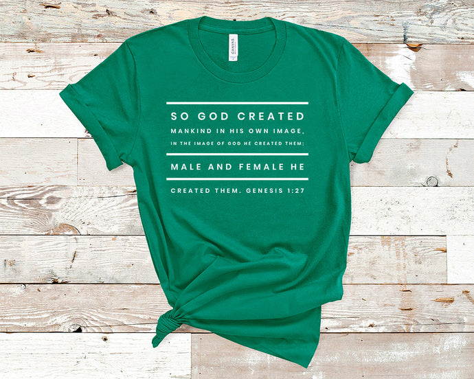 Male and Female He Created Them - Christian Unisex T-Shirt