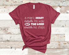 Load image into Gallery viewer, Proverbs 16:9 The Lord directeth his steps - Christian Unisex T-Shirt
