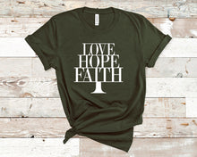 Load image into Gallery viewer, 1 Corinthians 13:13 Faith Hope Love - Christian Unisex T-Shirt
