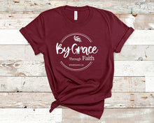 Load image into Gallery viewer, Ephesians 2:8 By grace through faith - Christian Unisex T-Shirt
